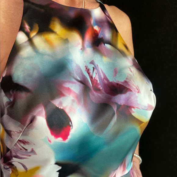 MONIQUE LHUILLIER DRESS FLORAL SZ 2 - Picture 4 of 13